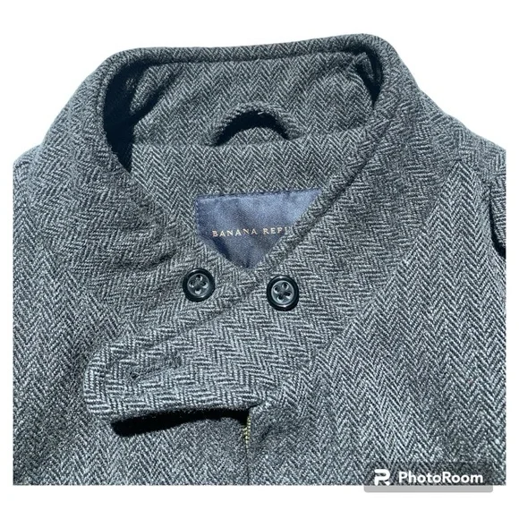 Banana Republic Sophisticated Bomber Style Jacket Sz L Wool Blend
